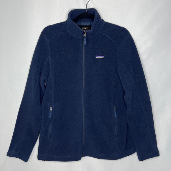 Patagonia Synchilla Vintage Full Zip Navy Blue Mens Fleece Jacket Size Large - Picture 1 of 10